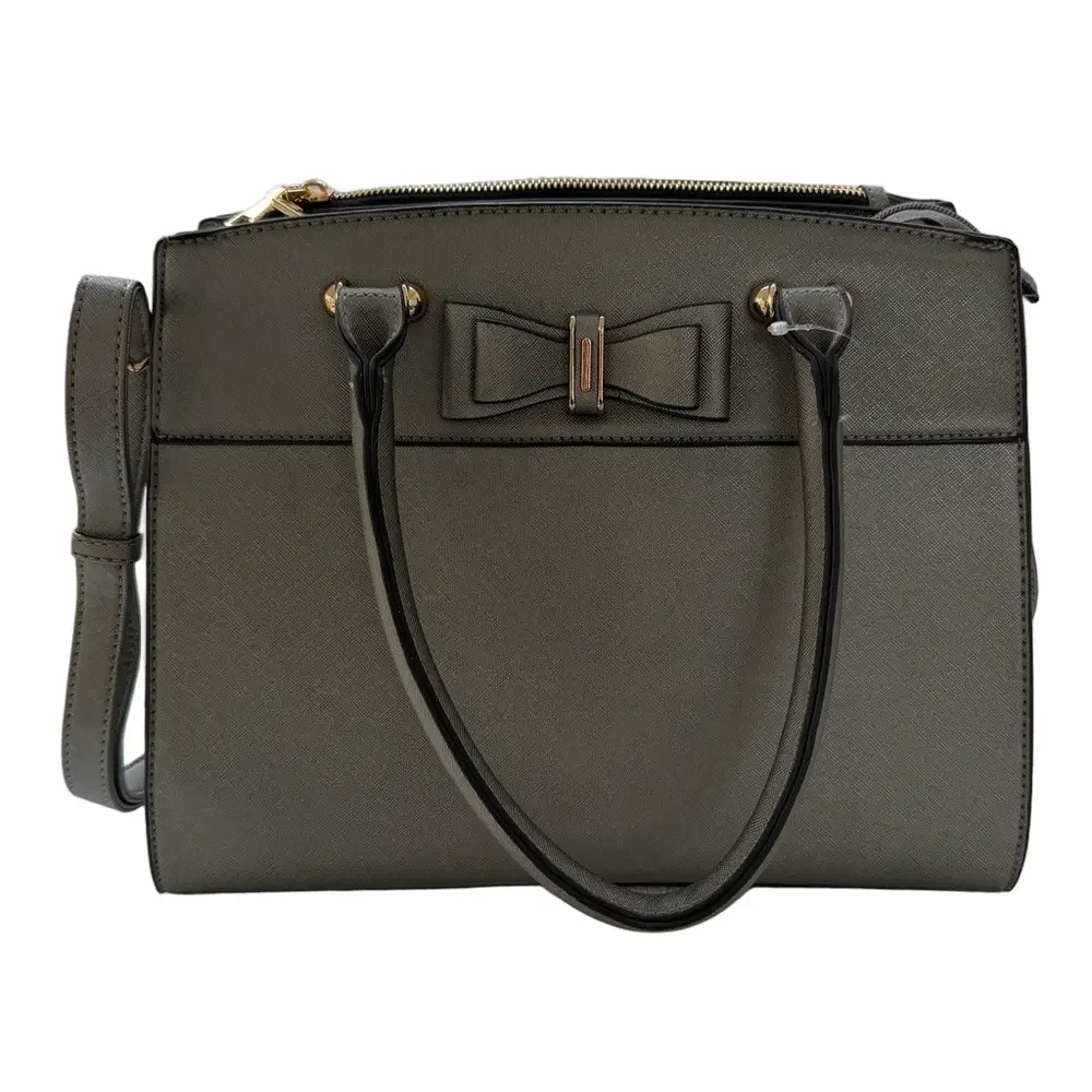 LJOSEIND Designer Handbag Tote Pewter Silver Large Crossbody Shoulder Bag NWOT